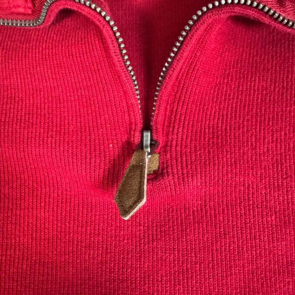 Polo Ralph Lauren Men Red Quarter Zip Pullover Sweatshirt Size Medium